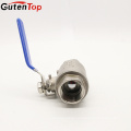 GutenTop HIgh Quality SS 316 Ball Valve 2PC ss stem Blue Handle With Lockable